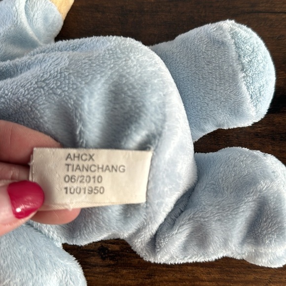 Dandee Stuffed Plush Blue Puppy Dog Jesus Loves Me 8” Bean Bag Toy Baby Hat - Picture 6 of 6